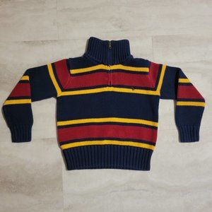 Vintage Polo By Ralph Lauren Toddler Cotton Knit Quarter Zip Knit Sweater 4/4T